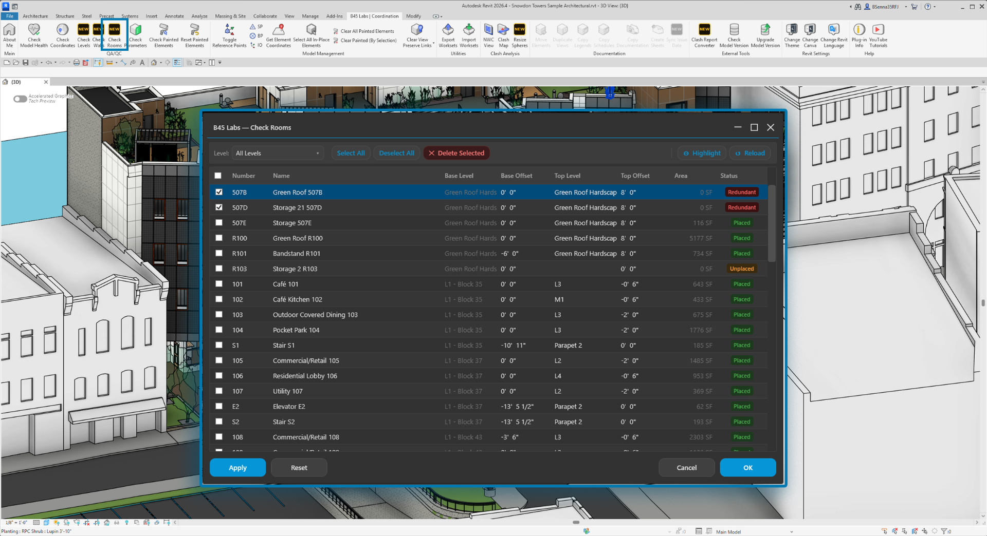 Check Rooms — QA/QC Room Validation